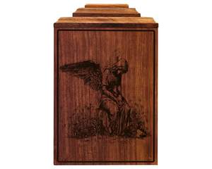 Urna de cremación de Ángel de duelo, tamaño adulto, funeral de madera, urna personalizada, urna de madera de Ángel con grabado en varios colores - Product Image 5