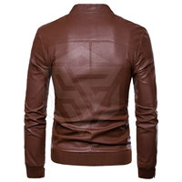 Jaket Kulit Sapi Berkualitas Tinggi Gaya High Street Pria, Kerah Tegak, Resleting, Bernapas, Cepat Kering, Fungsional, Musim Dingin, Custom