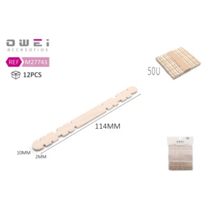 Palo de paleta de madera ranurado de 114mm de largo Artesanía de bambú y madera Unidad de 50U - Product Image 1
