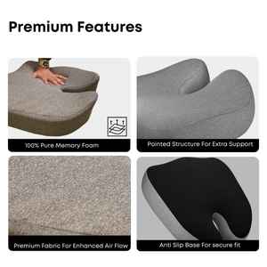 Almohada Lumbar Extra densa de laboratorio, cojín de asiento de soporte de espalda firme, espuma de memoria multirregión ergonómica patentada para el dolor de espalda baja - Product Image 6