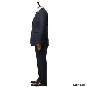 Trajes de talla grande para hombre, conjunto de traje Formal de negocios clásico de tela de estambre, ropa de oficina transpirable ajustada, traje de fiesta de boda - Product Image 2