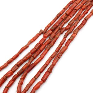 Perles de tube en corail rouge italien naturel de 16 pouces pour la fabrication de bijoux, perles de pierre pour la fabrication de bijoux, qualité supérieure, prix de gros - Product Image 2