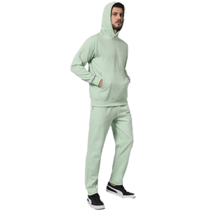 Ensemble Sweat à capuche et pantalon de survêtement à manches longues personnalisés grande taille pour hommes, couleur menthe unie 100% coton, meilleur prix, motif imprimé - Product Image 3