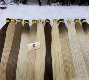 Extensions de cheveux humains de luxe 100% vierges vietnamiennes Remy HD Lace en vrac, lisses comme des baguettes, double trame, toutes couleurs, vente en gros - Product Image 2