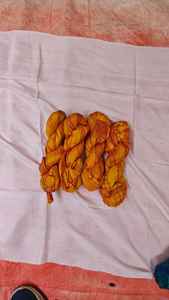 ริบบิ้นผ้าไหมส่าหรี100% รีไซเคิลงานตามสั่งสีฟ้าลายย้อมสีสำหรับงานถักไหมพรมและงานฝีมือ - Product Image 3