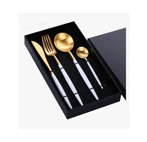 Elegant Design Gold Plated Stainless Steel <b>Flatware</b> Set with Unique Laser Cut Pattern for Modern Dining - Product Image 3