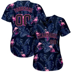 Camiseta de béisbol auténtica Hawaii Flamingo con diseño de patrón 3D personalizado - Product Image 5