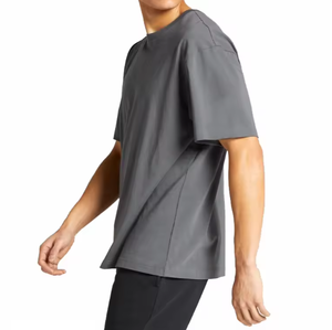เสื้อยืดสตรีทแวร์ทรงใหญ่ 100% ผ้าฝ้ายพีมา รีไซเคิล  แบบเรียบ  ใส่โลโก้ได้  ทรงครอป  ไหล่ตก  สำหรับผู้ชาย - Product Image 6