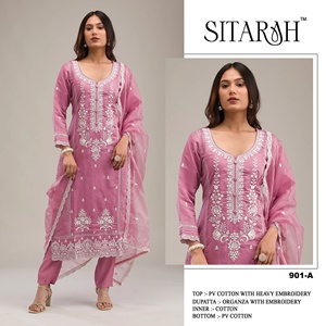 Vestidos de diseñador de bordado pesado de estilo indio y pakistaní Salwar Kameez - Product Image 2