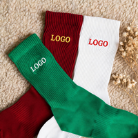 Chaussettes personnalisées brodées en coton et polyester avec soutien de la voûte plantaire, douces, avec logo personnalisé