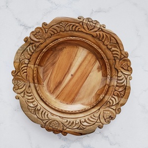 Assiette de service ronde en bois poli, moderne, luxueuse et écologique, très vendue pour la maison, les hôtels, les restaurants, les fêtes et les cafés - Product Image 2