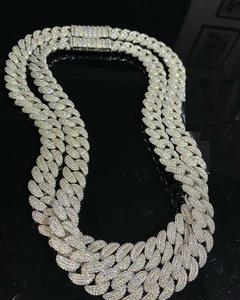 Pendentif inversé unisexe en argent sterling 925 plaqué or blanc 14 carats, avec moissanite VVS taille princesse, style hip-hop, 18 mm, 22 pouces, certifié IGI - Product Image 5