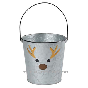 Cubo de Navidad de Metal de hierro de alta calidad, decoración moderna para el hogar y el jardín del Hotel con diseño de tela eléctrica de Papá Noel - Product Image 4