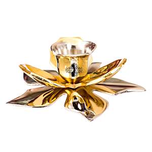 Flower Design 1-Step Aluminium Metal <b>Candlestick</b> Holder for Home Decoration and Weddings - Product Image 5