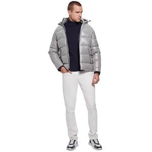 High Quality Custom Quilted <b>White</b> Bubble <b>Puffer</b> <b>Jacket</b> for <b>Men</b> Unique Design With Long Length for Winter - Product Image 3