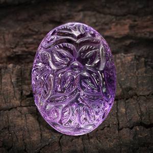 Belle améthyste sculptée pierre forme ovale pierre précieuse en vrac pour bijoux à la main moghol sculpture pierre précieuse produit en vrac - Product Image 1