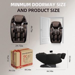 Fauteuil de massage pratique de haute qualité avec inclinaison en apesanteur, commandes vocales, haut-parleurs Bluetooth haut de gamme et trois rouleaux pour les pieds - Product Image 2