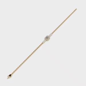 14K oro blanco laboratorio cultivado CVD diamante redondo Moissanite pulsera Chic encanto para regalo de Navidad - Product Image 2