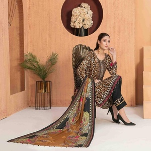 ผ้าลินินปากีสถานที่มีตราสินค้าชั้นนำ3ชิ้น salwar kameez สำหรับสาวๆการออกแบบแฟชั่นแบบดั้งเดิมพร้อมการปักลาย tawakkal - Product Image 5