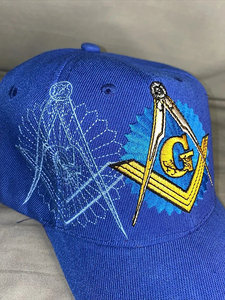 Gorras Masónicas Bordadas Ajustables Azul Sombra, Gorra de Béisbol con Bordado de Letras, Gorras Personalizadas Estilo Hip Hop - Product Image 3