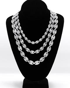 Silver Iced Puff Durable Diamond 8mm Cuban Chain Full White Silver Hip Hop Luxury Unisex 20 Inch 10k <b>Solid</b> <b>Gold</b> Wedding Party - Product Image 3