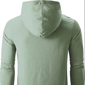 Pull à capuche décontracté pour hommes, couleur unie, 100% coton, poche à séchage rapide et respirant, haute qualité - Product Image 1