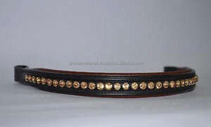 Bandas de cuero para cejas en forma recta con cristales de una y doble fila diamante mega Bling banda para cejas hecha a mano - Product Image 5