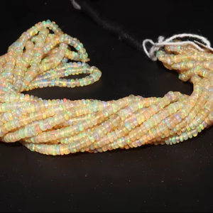 Wholesale Natural Ethiopian <b>Opal</b> Gemstone Beads Plain Yellow 4-5mm Multi Fire Roundel Shape MaximumBeads Mehrajudin Gems Third - Product Image 1