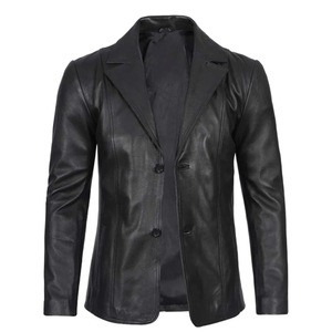 Elegante Abrigo Formal de Cuero Vacuno Genuino de Lujo para Hombre, Blazer de Cuello en V, Transpirable, Talla Grande - Product Image 2