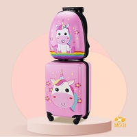 Valise à roulettes pour enfants de 18 pouces, motif dessin animé, en ABS+PC, design personnalisé, avec serrure, impression 3D, bagage cabine, vente en gros