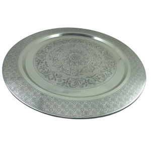 Nouveau design plaque ronde en métal nickel antique assiette de service et maison et restaurant table faits à la main en vrac - Product Image 2