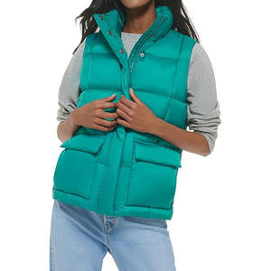 เสื้อแจ็คเก็ตทรงพองแขนกุดสำหรับผู้หญิงเสื้อแจ็คเก็ตมีฟองกันน้ำสำหรับฤดูหนาวโลโก้ที่กำหนดเอง - Product Image 1