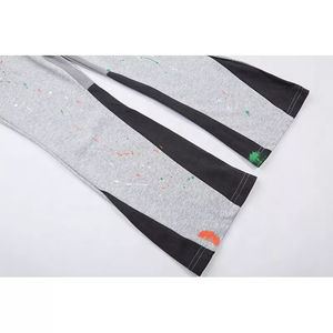 Nueva llegada acampanados Vintage ácido lavado pantalones de sudor en blanco de algodón pesado holgado pierna ancha pantalones de hombre lavados de gran tamaño - Product Image 2