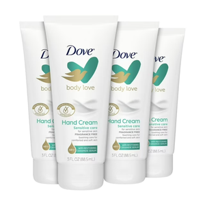 Crema de Manos Dove Body Love para Piel Sensible, 4 Unidades, Sin Fragancia, Calma y Suaviza la Piel Áspera y Seca, 3 Oz - Product Image 5