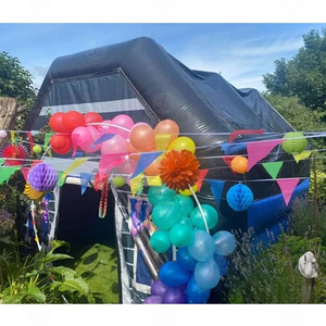 Tổ chức sự kiện thương mại đen PVC xách tay sân sau Nhà Bên Inflatable Câu lạc bộ đêm LED Disco ánh sáng Inflatable hộp đêm Cube lều - Product Image 5