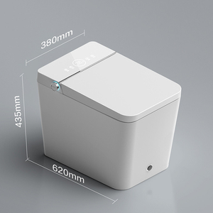 Inodoro Inteligente <span class=keywords><strong>de</strong></span> Cerámica Negro Cuadrado con Control Remoto, Asiento con Calefacción, Apertura Automática <span class=keywords><strong>de</strong></span> la <span class=keywords><strong>Tapa</strong></span>, Sensor <span class=keywords><strong>de</strong></span> Agua Caliente Instantánea, Descarga y Tanque Oculto - Product Image 5