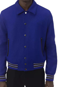 100% laine tissu fait hommes à manches longues Letterman Varsity vestes respirant col rabattu Baseball Varsity veste et manteau hommes - Product Image 4