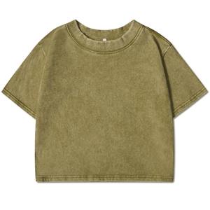 T-shirt court de couleur unie pour femmes à la mode en coton doux décontracté Sport à manches courtes avec décoration de logo rétro - Product Image 2