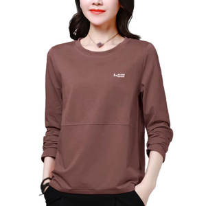 Top Trending Custom Made Mujeres Camisetas de estilo de manga regular/100% Material de algodón Hecho Mujeres Camisetas de manga larga - Product Image 1