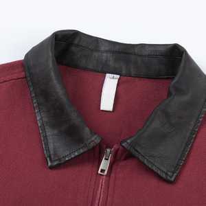 OEM Custom Men's Premium Quality Thin Wool Varsity <b>Jacket</b> Stand Collar Eco-Friendly Windproof Winter Sports Embroidery <b>Patch</b> - Product Image 3