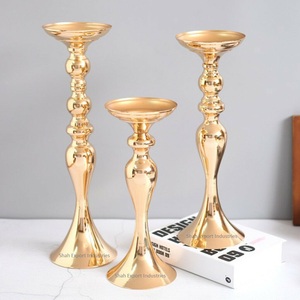 Classic Aluminum Pillar <b>Candle</b> <b>Holder</b> Shiny Gold for Home & Christmas Wedding Tabletop Decor Modern Art Unique <b>Candle</b> Stand - Product Image 3