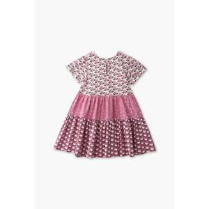Vestido con gráfico rosa de marca para niñas Vestidos de flores para niñas - Product Image 3