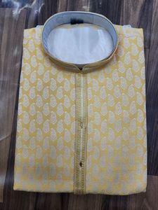 <b>Men's</b> High Quality 100% Cotton Embroidered Kurti Breathable Traditional Indian Pakistani Ethnic Wedding <b>Wear</b> Sequence - Product Image 3
