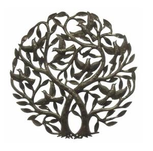 Art mural en aluminium fait à la main au design moderne Finition antique unique Sculpture murale suspendue Motif végétal Artisanat en métal à bas prix - Product Image 1