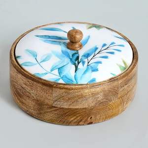 Caja de Chapati de Madera Ecológica Hecha a Mano con Arte Vintage, Apta para Lavavajillas, Resistente a la Humedad, de la India, para Uso en Cocina y Bodas - Product Image 1