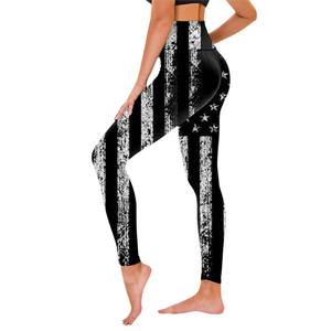 Leggings de yoga et de fitness pour femmes, taille haute, longueur genou, style Hip Hop, sans couture, en coton/fibre de bambou, tenue de sport personnalisée, collection USA Team Wear - Product Image 6