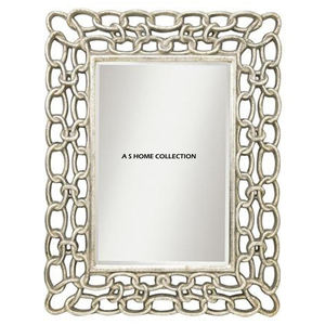 Chain Designer <b>Frame</b> Silver Color Shiny Polished High Standard Quality Wall Mirror Home Decorative Accents Supplies From India - Product Image 1