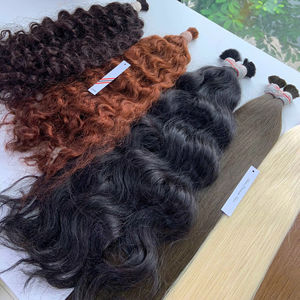 Prix de gros Extensions de cheveux en vrac Cheveux humains vierges vietnamiens Double Noyau 100 grammes Toutes les couleurs 24 pouces - Product Image 1