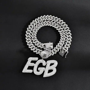 เครื่องประดับเพชรสำหรับปลูกในห้องปฏิบัติการ VVS1จี้ตัวอักษรทำจากเงินสเตอร์ลิง925ตามสั่ง - Product Image 3