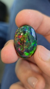 ธรรมชาติเอธิโอเปียนสีดำโอปอล cabochon. ชิ้นส่วนที่มีคุณภาพสูงสุด12.68 cts. โอปอลทรงหลังเบี้ยคุณภาพระดับโลก - Product Image 3